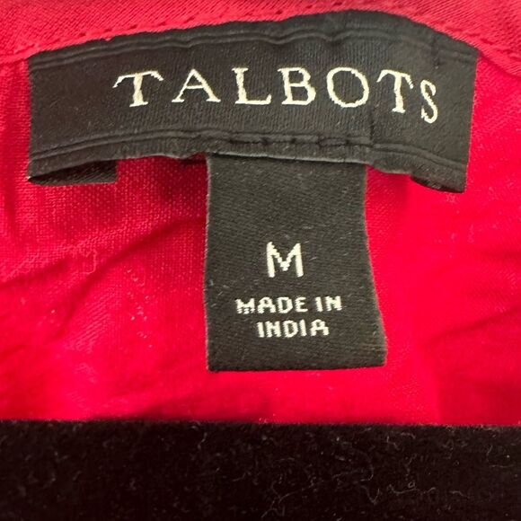 Talbots 100% Cotton Embroidered Floral Appliqué Scallop Hem Shell Lined Top M - Picture 6 of 8